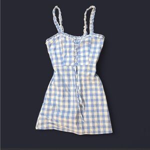 Blue and White Gingham Dress